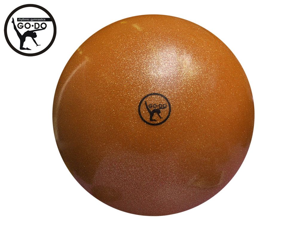 Мяч GO DO для художественной гимнастики. Диаметр 15 см. Цвет оранжевыый имитация 