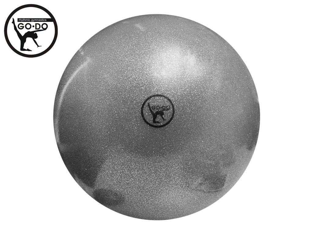Мяч GO DO для художественной гимнастики. Диаметр 15 см. Цвет серебро имитация 