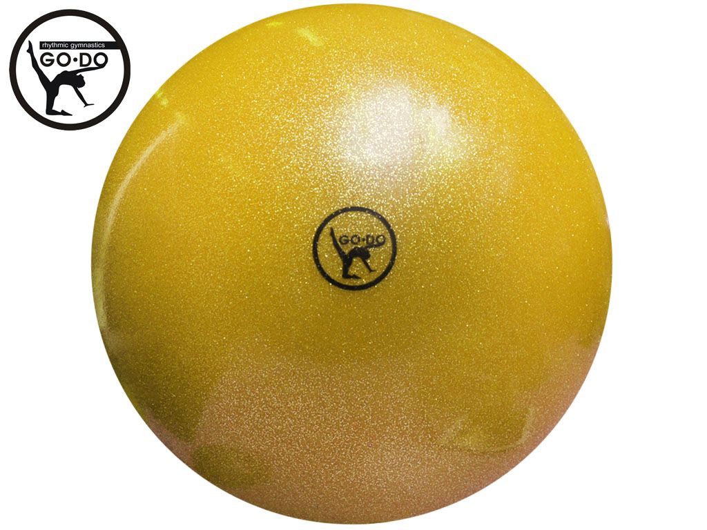 Мяч GO DO для художественной гимнастики. Диаметр 19 см. Цвет жёлтый имитация 