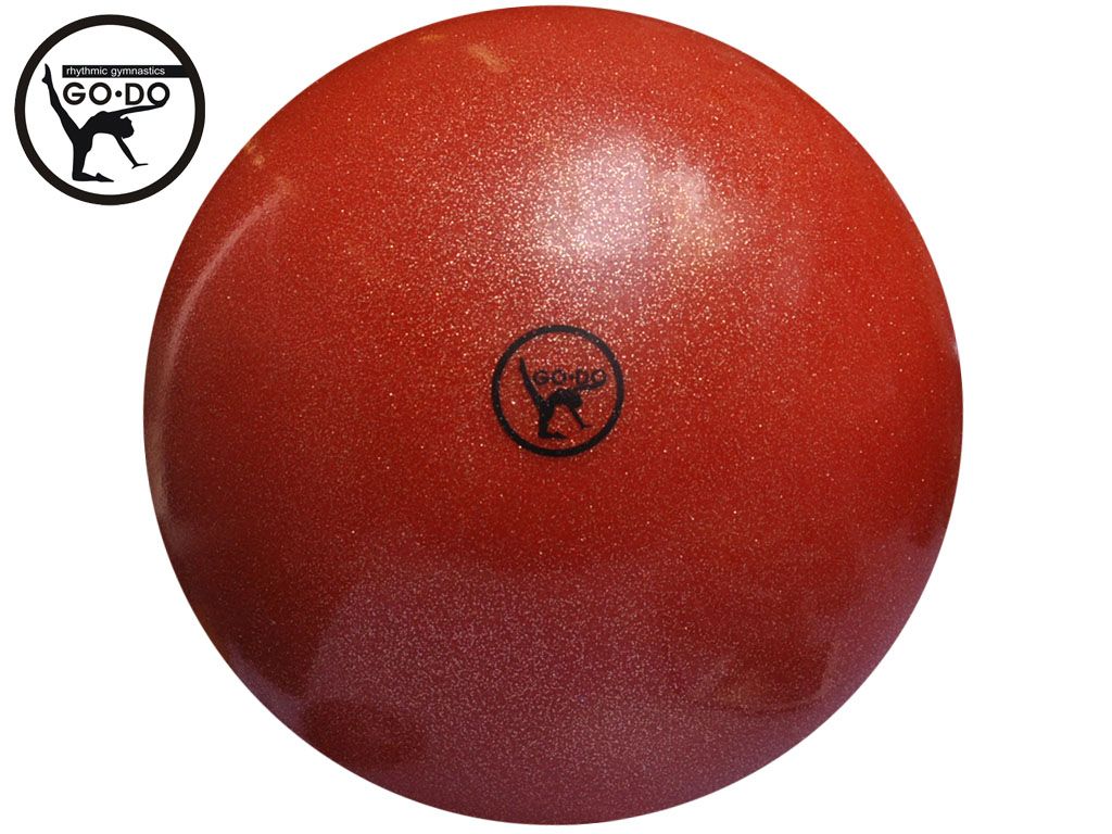 Мяч GO DO для художественной гимнастики. Диаметр 19 см. Цвет красный имитация 