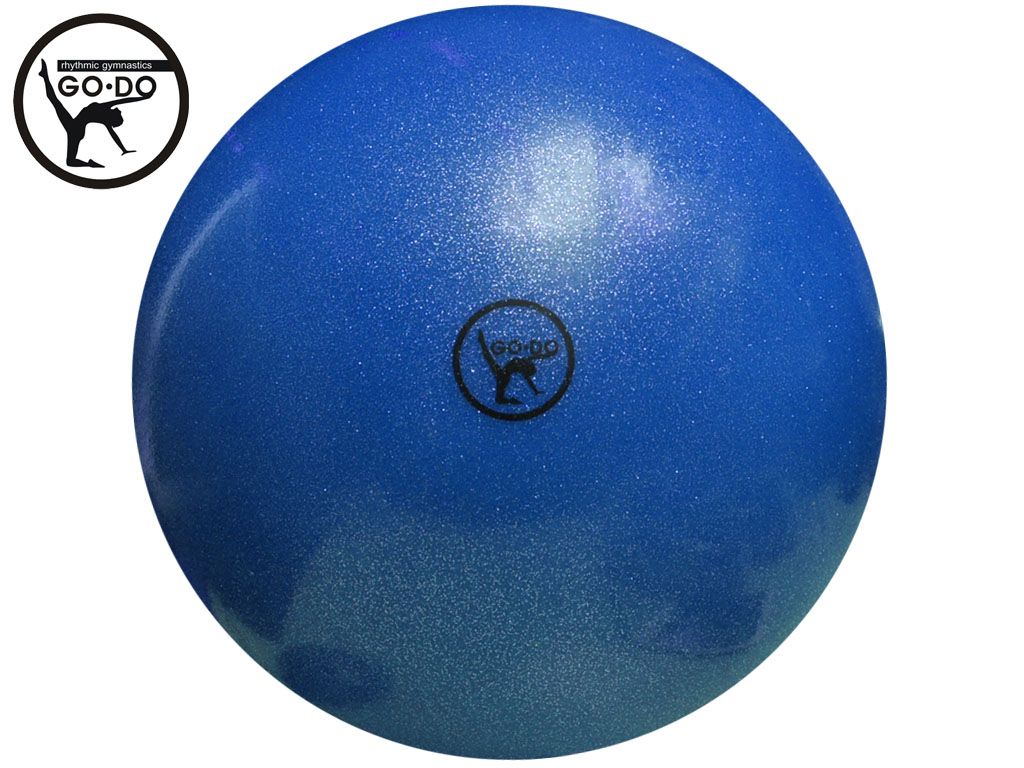 Мяч GO DO для художественной гимнастики. Диаметр 19 см. Цвет синий имитация 