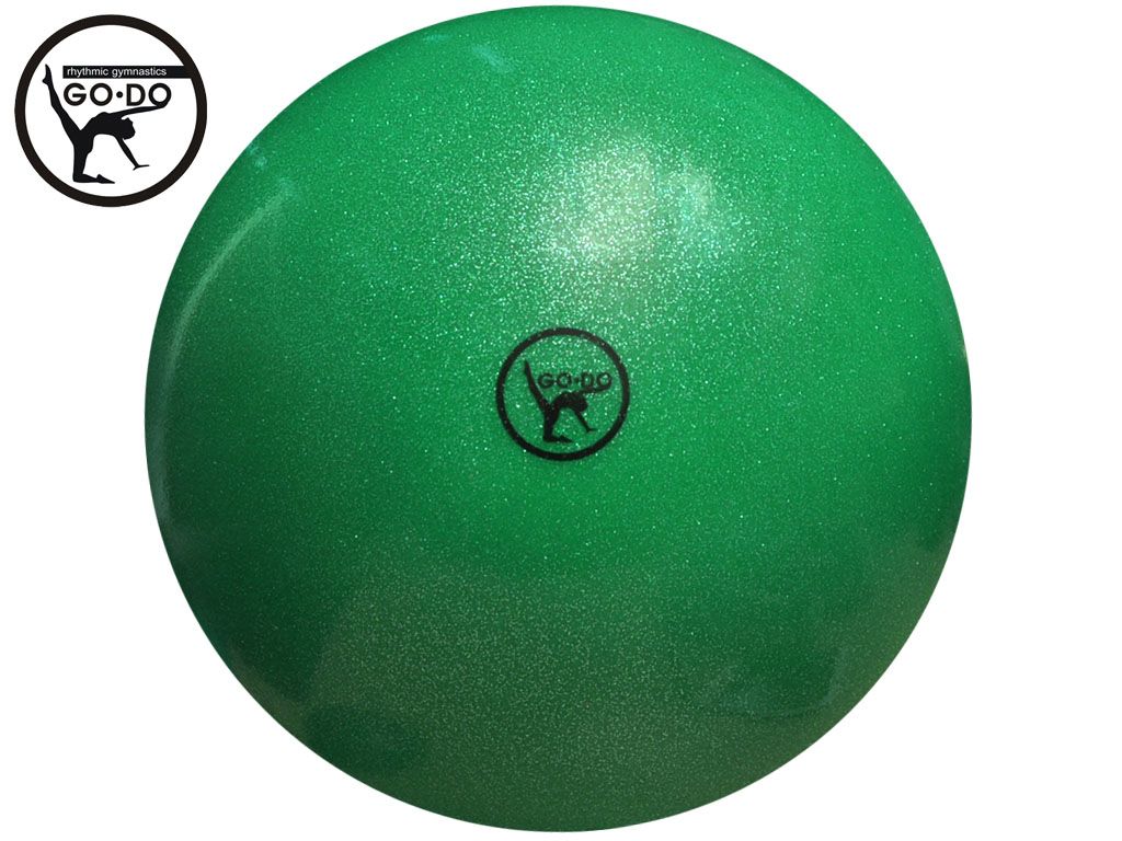Мяч GO DO для художественной гимнастики. Диаметр 19 см. Цвет зелёный имитация 