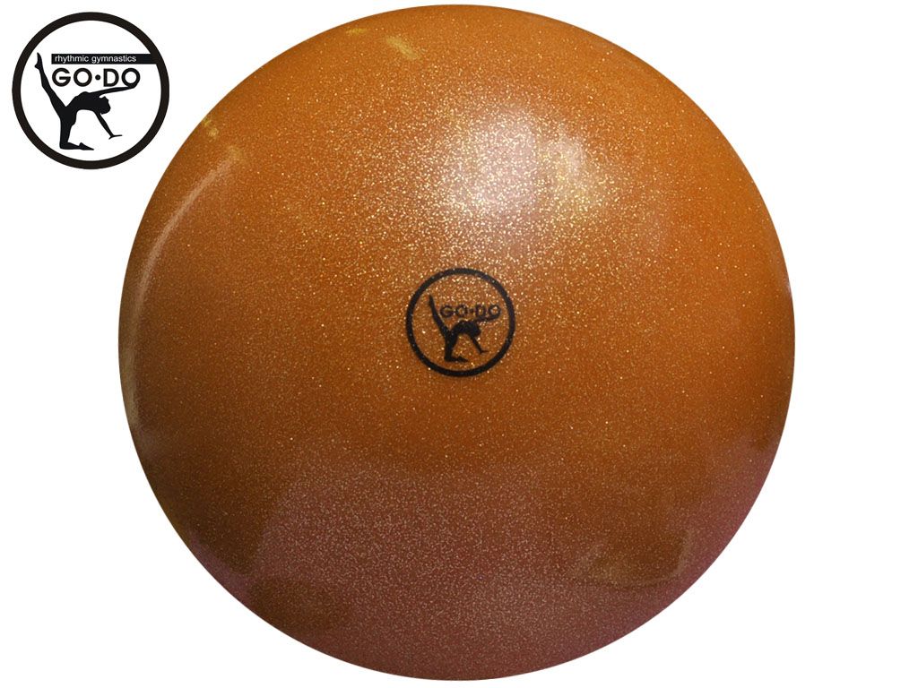 Мяч GO DO для художественной гимнастики. Диаметр 19 см. Цвет оранжевый имитация 