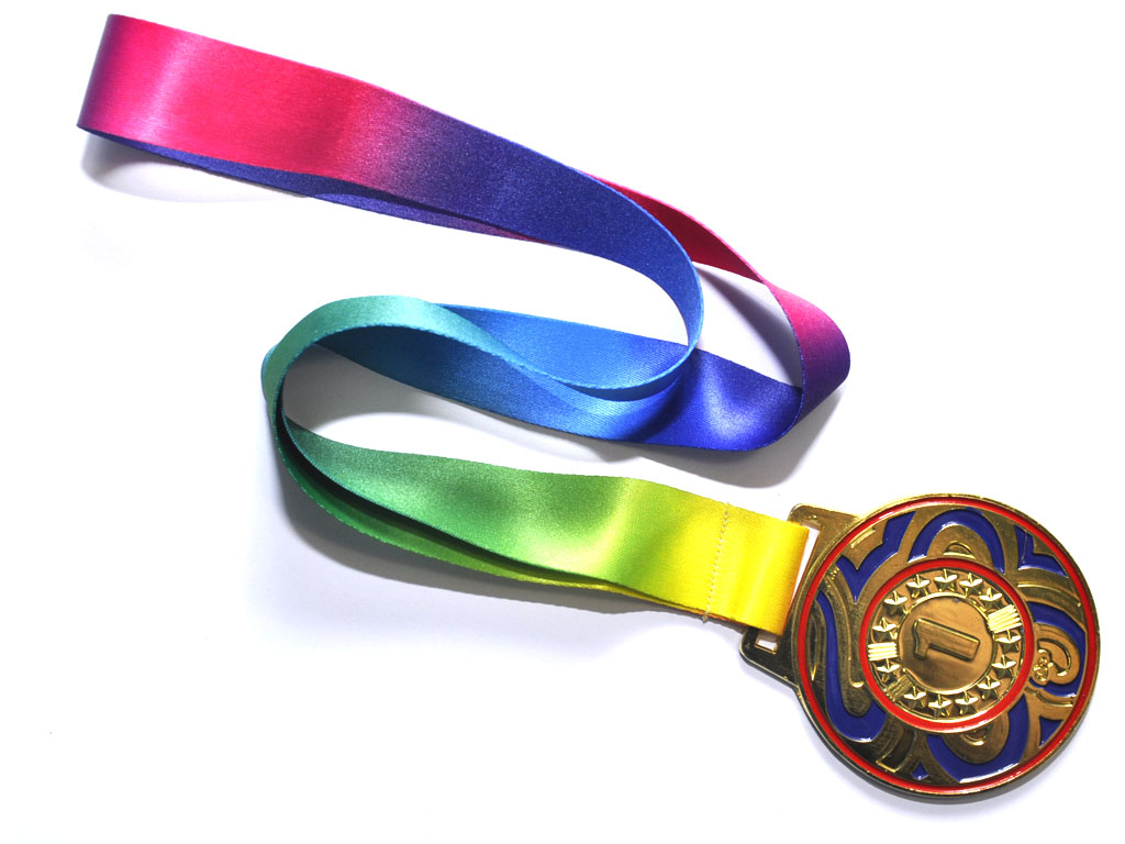 Медаль спортивная с лентой 1 место d - 7 см :1902-Y-1