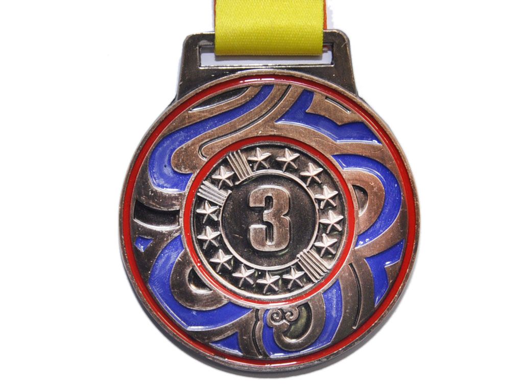 Медаль спортивная с лентой 3 место d - 7 см :1902-Y-3