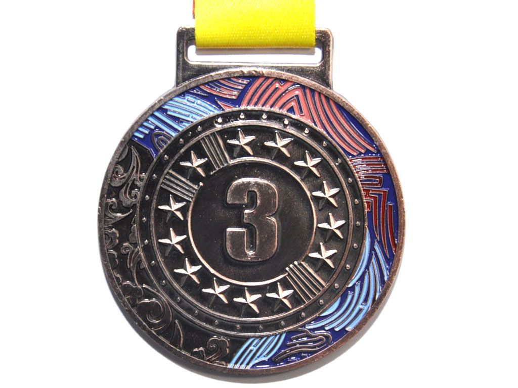 Медаль спортивная с лентой 3 место d - 6,5 см :1903-BL-3