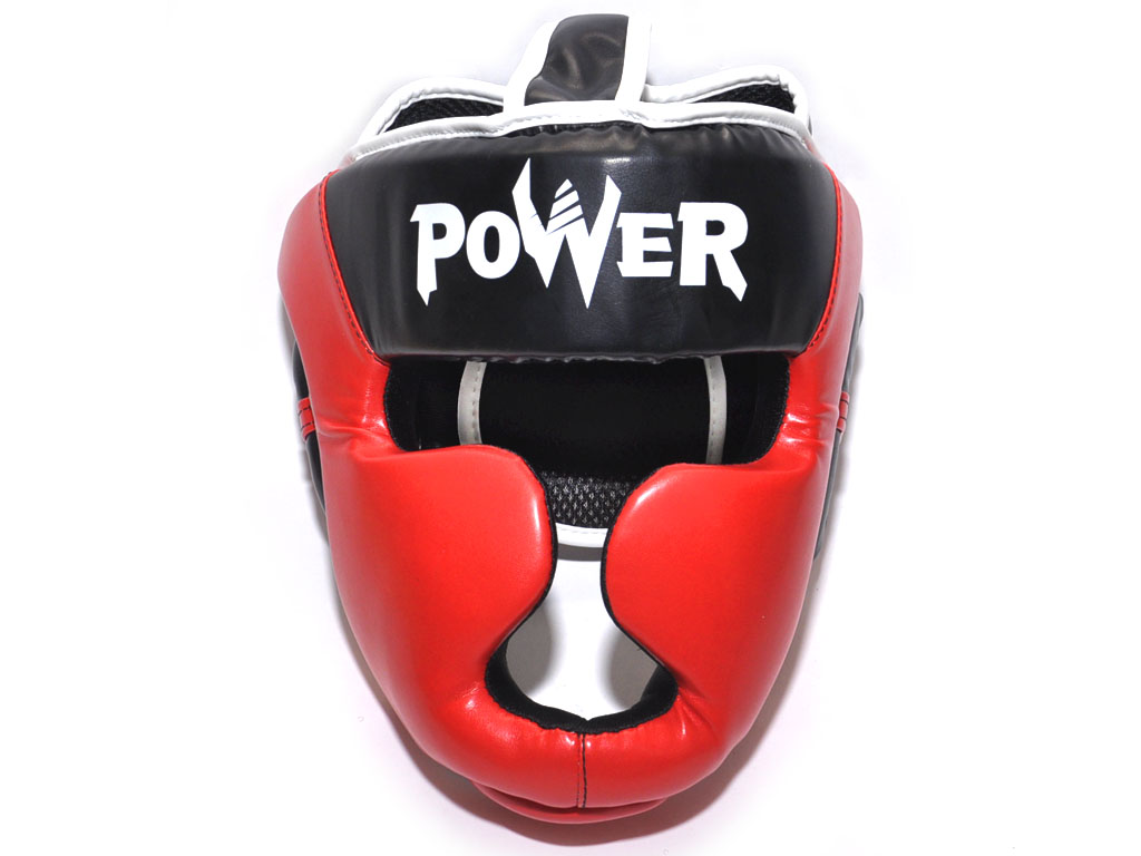 Шлем боксерский POWER, ПВХ, цвет красный, размер M :HT-P-M-K: