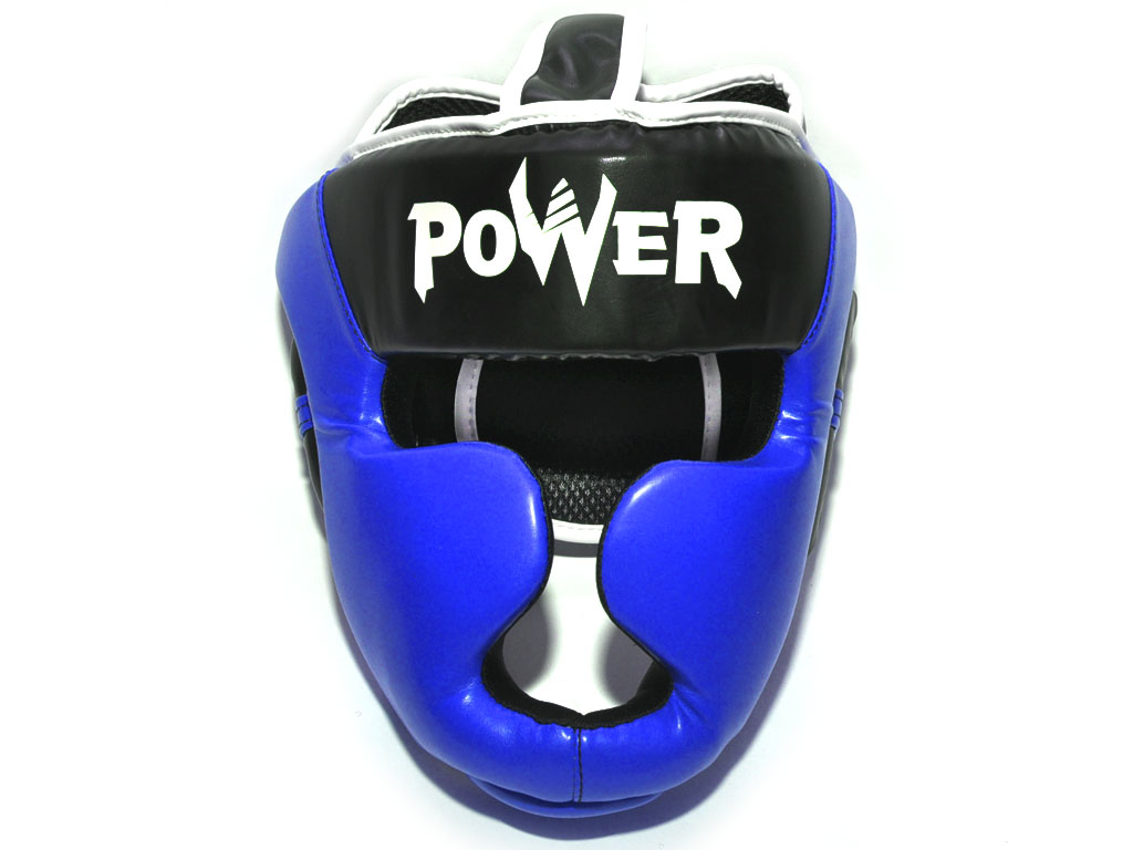Шлем боксерский POWER, ПВХ, цвет синий, размер M :HT-P-M-C: