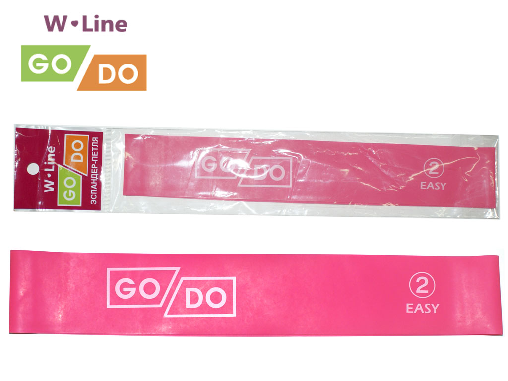 Эспандер-петля GO DO W-Line (2). Цвет: розовый. Длина в сложенном виде 30,5 см. Ширина 5 см. Толщина 0,5 мм. W-650-0.5