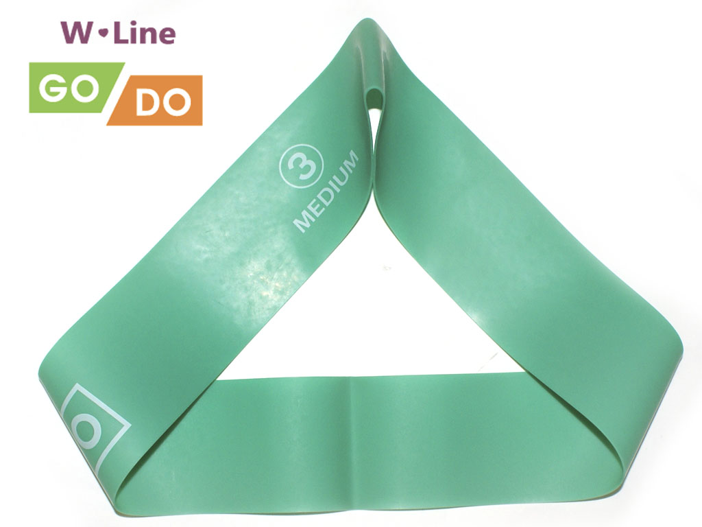 Эспандер-петля GO DO W-Line (3). Цвет: зелёный. Длина в сложенном виде 30,5 см. Ширина 5 см. Толщина 0,7 мм. W-650-0.7
