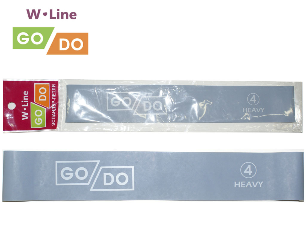 Эспандер-петля GO DO W-Line (4). Цвет: серый. Длина в сложенном виде 30,5 см. Ширина 5 см. Толщина 0,9 мм. W-650-0.9