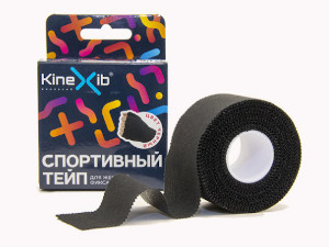 Тейп спортивный Kinexib (9,1 м х 3,8 см). Цвет: чёрный. купить оптом у поставщика sprinter-opt.ru