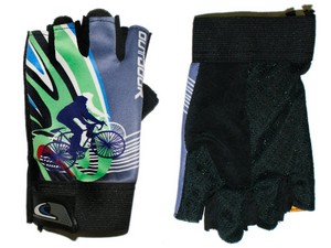 Велосипедные перчатки  BP-SM-B03-З цвет зелено-голубой