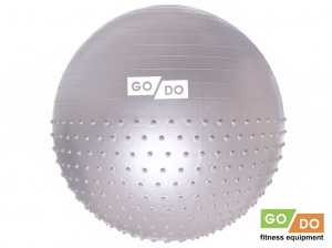 Мяч для фитнеса комбинированный с массажными шипами 65 см серый ВМ-65-СЕ купить оптом у поставщика sprinter-opt.ru