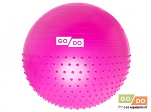 Мяч для фитнеса комбинированный с массажными шипами 65 см фуксия ВМ-65-МА купить оптом у поставщика sprinter-opt.ru
