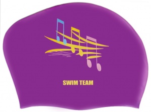 Шапочка для плавания для длинных волос SWIM TEAM ноты: KW-N  купить оптом у поставщика sprinter-opt.ru
