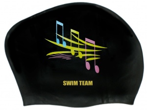 Шапочка для плавания для длинных волос SWIM TEAM ноты: KW-N  купить оптом у поставщика sprinter-opt.ru
