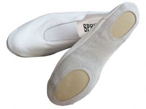 Чешки гимнастические кожаные, цвет белый, р-р 34 #07274 купить оптом у поставщика sprinter-opt.ru