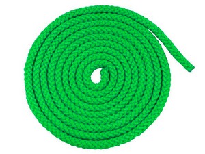 Скакалка гимнастическая, цветная ткань. Длина 3 метра. Цвет зелёный. :(АВ251): купить оптом у поставщика sprinter-opt.ru