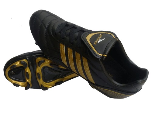 Футбольные бутсы с овальными шипами SPRINTER BLACK :AX6175(7)-44 купить оптом у поставщика sprinter-opt.ru