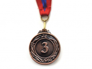 Медаль спортивная с лентой 3 место d - 4,5 см :450-3 купить оптом у поставщика sprinter-opt.ru