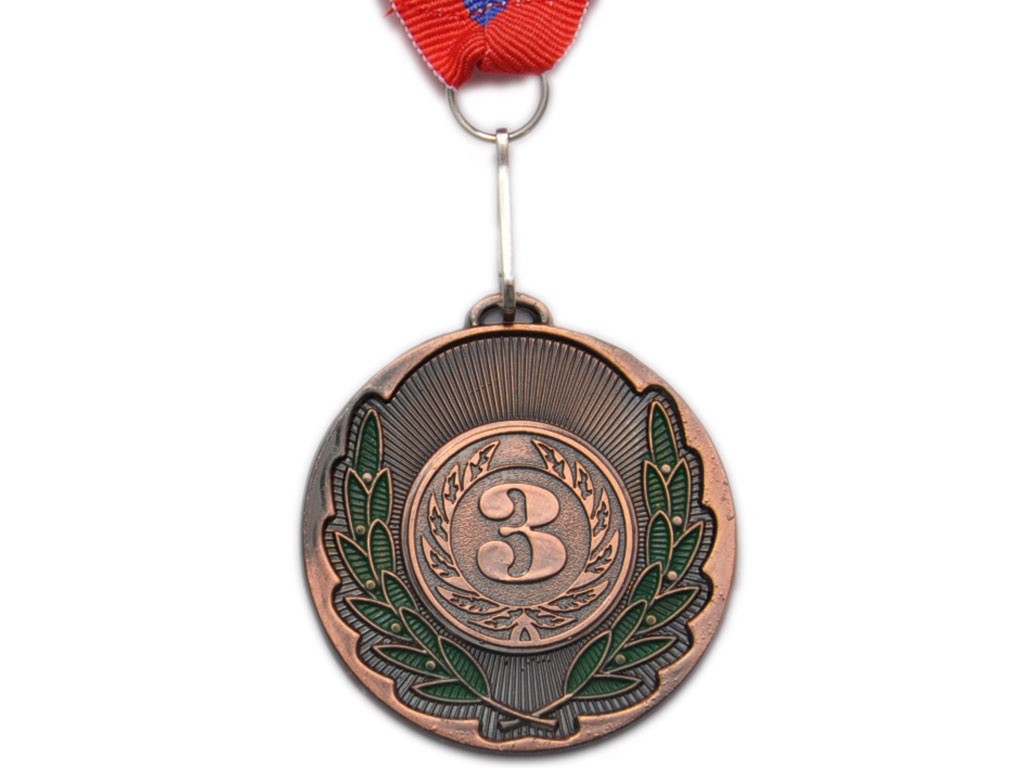 Медаль спортивная с лентой 3 место d - 5 см :508-3 купить оптом у поставщика sprinter-opt.ru
