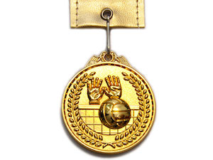 Медаль спортивная с лентой ВОЛЕЙБОЛ диаметр 6,5 см купить оптом у поставщика sprinter-opt.ru