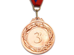 Медаль спортивная с лентой 3 место d - 5,3 см :530-3 купить оптом у поставщика sprinter-opt.ru