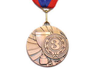 Медаль спортивная с лентой 3 место d - 5 см :5200-6 купить оптом у поставщика sprinter-opt.ru