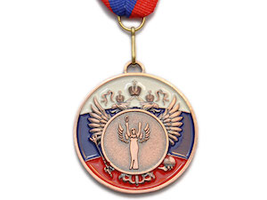 Медаль спортивная с лентой 3 место d - 5 см :5200-9 купить оптом у поставщика sprinter-opt.ru