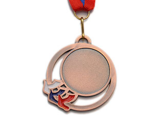 Медаль спортивная с лентой 3 место d - 5 см :5201-22 купить оптом у поставщика sprinter-opt.ru