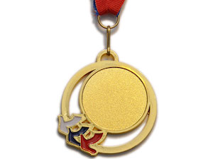 Медаль спортивная с лентой 1 место d - 5 см :5201-20 купить оптом у поставщика sprinter-opt.ru