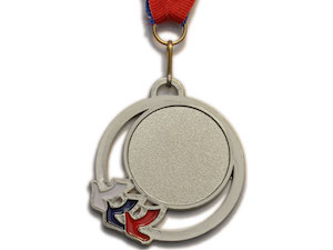 Медаль спортивная с лентой 2 место d - 5 см :5201-21 купить оптом у поставщика sprinter-opt.ru