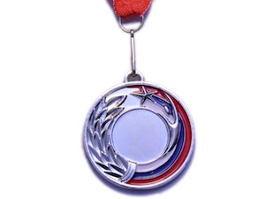 Медаль спортивная с лентой 2 место d - 5 см :5201-18 купить оптом у поставщика sprinter-opt.ru