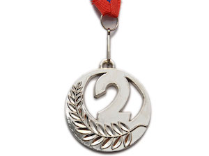 Медаль спортивная с лентой 2 место d - 6,5 см :5201-24 купить оптом у поставщика sprinter-opt.ru