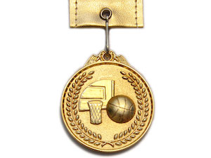 Медаль спортивная с лентой БАСКЕТБОЛ диаметр 6,5 см купить оптом у поставщика sprinter-opt.ru