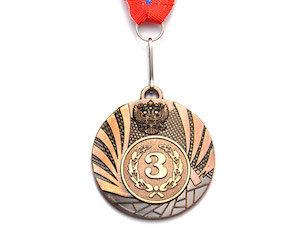 Медаль спортивная с лентой 3 место d - 5 см :1501-3 купить оптом у поставщика sprinter-opt.ru