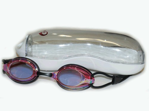 Очки для плавания. Материал оправы - силикон. В комплете 1 пара беруш, жёсткий футляр. :(MC1518):