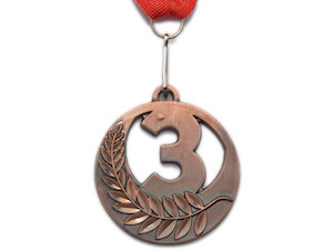 Медаль спортивная с лентой 3 место d - 5 см :5501-3 купить оптом у поставщика sprinter-opt.ru