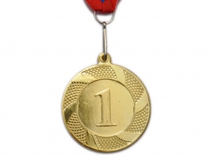 Медаль спортивная с лентой 1 место d - 5 см :T501-1 купить оптом у поставщика sprinter-opt.ru