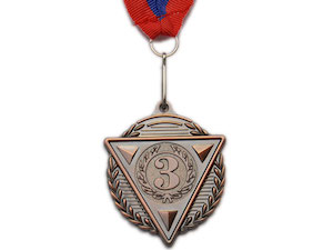 Медаль спортивная с лентой 3 место d - 5 см :5502-3 купить оптом у поставщика sprinter-opt.ru