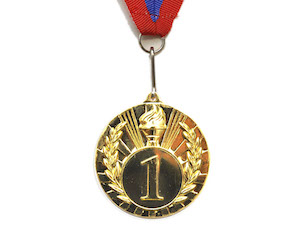 Медаль спортивная с лентой за 1 место. Диаметр 5 см: 1702-1