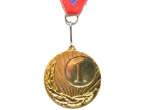 Медаль спортивная с лентой 1 место d - 5 см :1703-1 купить оптом у поставщика sprinter-opt.ru