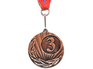 Медаль спортивная с лентой за 3 место. Диаметр 5 см: 1703-3 купить оптом у поставщика sprinter-opt.ru