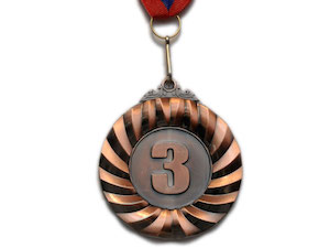 Медаль спортивная с лентой 3 место d - 6,5 см :Е03-3 купить оптом у поставщика sprinter-opt.ru