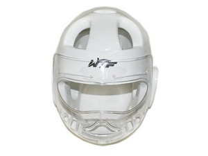 Шлем для тхеквондо с маской. Цвет: белый. Размер S. ZTT-001S-Б купить оптом у поставщика sprinter-opt.ru