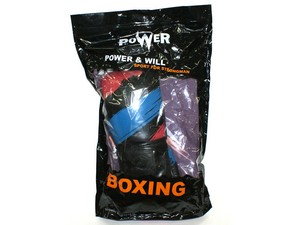 Перчатки боксёрские 14 oz: ZTTY-3G-14-Ч Цвет - чёрный с синими и красными вставками.