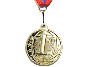 Медаль спортивная с лентой 1 место d - 5 см :1801-1 купить оптом у поставщика sprinter-opt.ru
