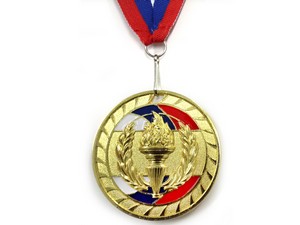 Медаль спортивная с лентой 1 место d - 6,5 см :1802-1 купить оптом у поставщика sprinter-opt.ru