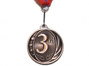 Медаль спортивная с лентой 3 место d - 5 см :1801-3 купить оптом у поставщика sprinter-opt.ru